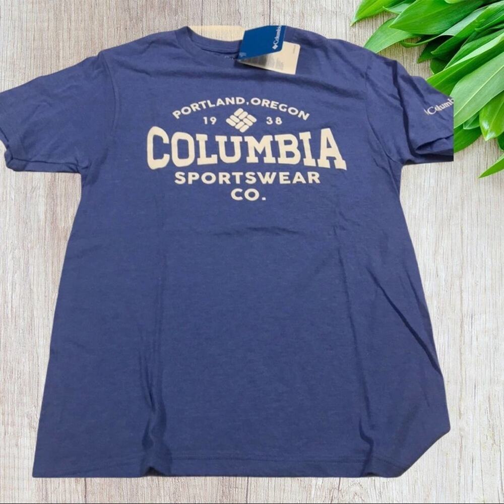 COLUMBIA Mens Small Blue Tee Shirt NEW